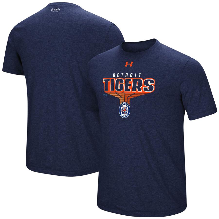 Detroit Tigers Under Armour Cooperstown Collection Breakout Play Tri-Blend T-Shirt - Heathered Navy