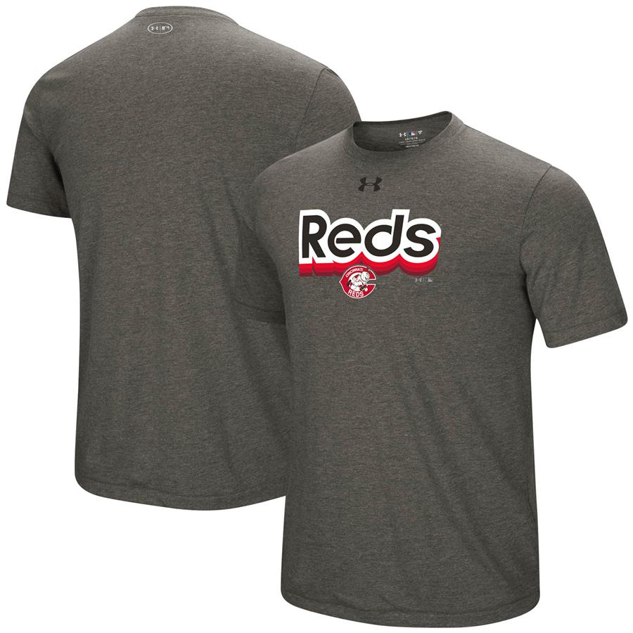 Cincinnati Reds Under Armour Cooperstown Collection Saturday Morning Tri-Blend Performance T-Shirt - Heathered Gray