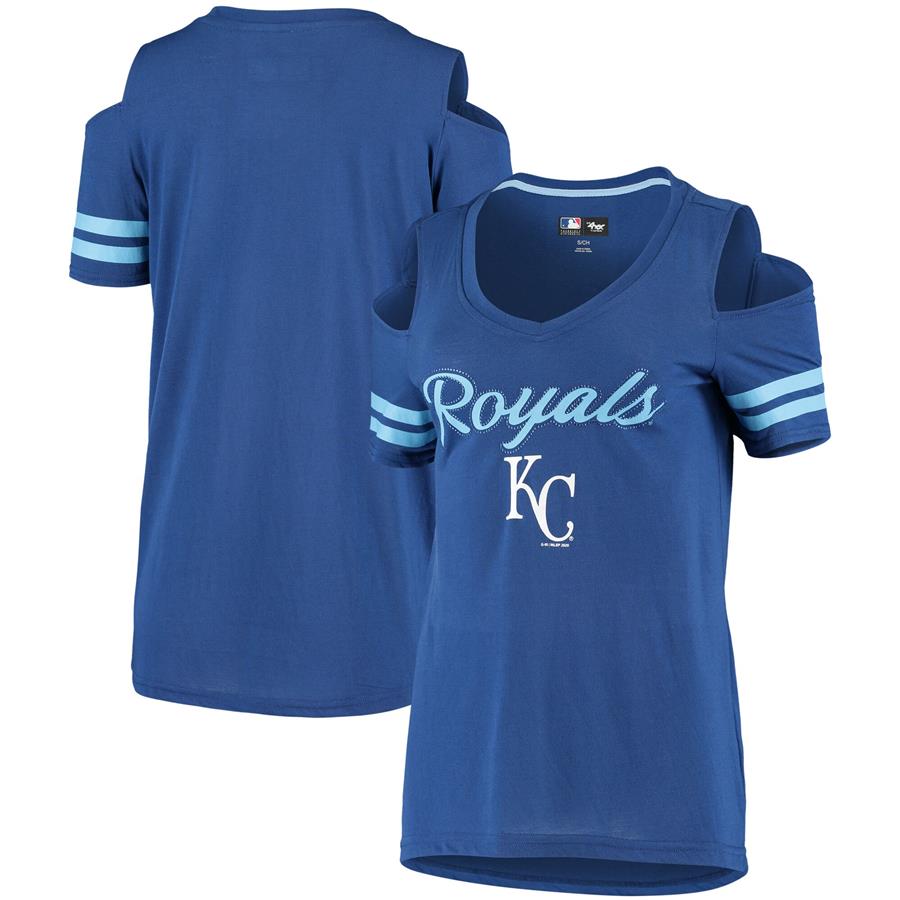 Kansas City Royals G-III 4Her by Carl Banks Women's Extra Inning Cold Shoulder T-Shirt - Royal