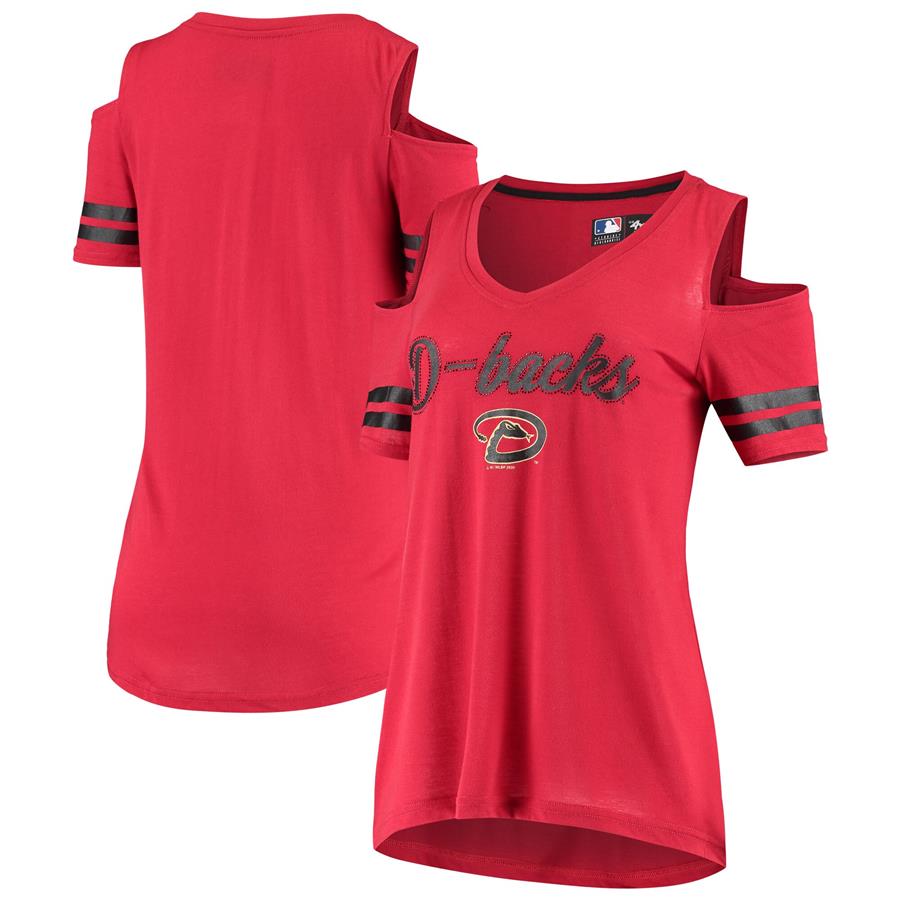 Arizona Diamondbacks G-III 4Her by Carl Banks Women's Extra Inning Cold Shoulder T-Shirt - Red