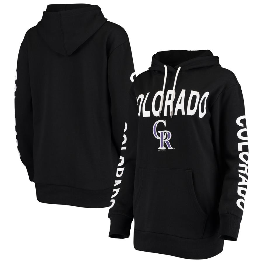 Colorado Rockies G-III 4Her by Carl Banks Women's Extra Inning Colorblock Pullover Hoodie - Black