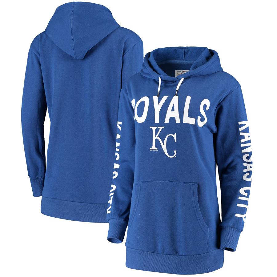 Kansas City Royals G-III 4Her by Carl Banks Women's Extra Inning Colorblock Pullover Hoodie - Royal