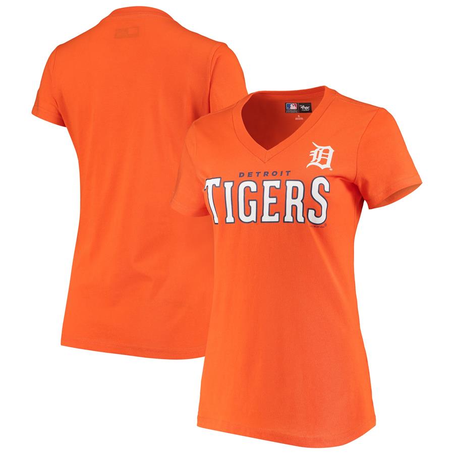 Detroit Tigers G-III 4Her by Carl Banks Women's Team Logo Game On V-Neck T-Shirt - Orange
