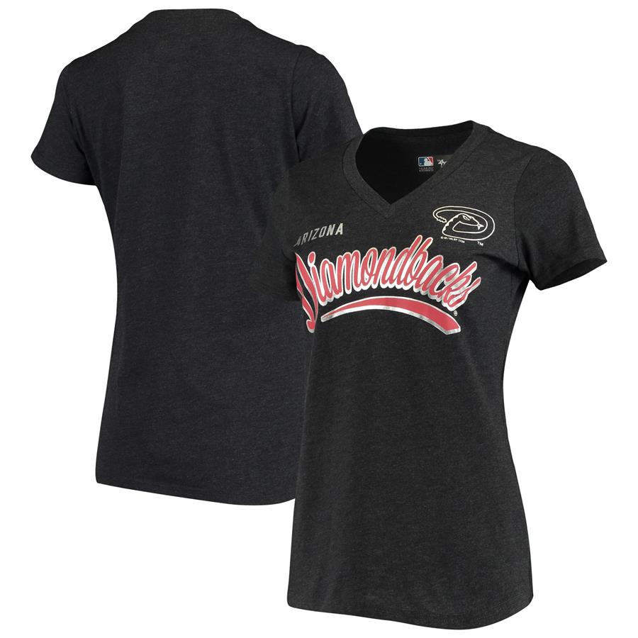 Arizona Diamondbacks G-III 4Her by Carl Banks Women's Good Day V-Neck T-Shirt - Heathered Black