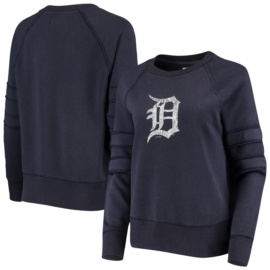 Detroit Tigers Touch Women's Bases Loaded Scoop Neck Sweatshirt - Navy
