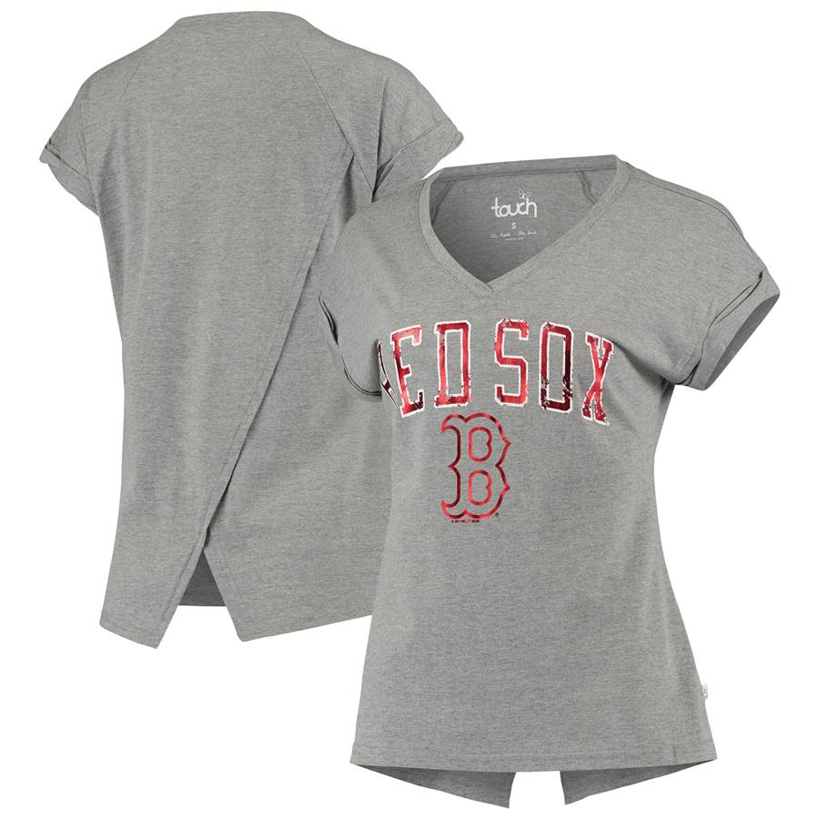 Boston Red Sox Touch Women's Power Play V-Neck T-Shirt - Gray