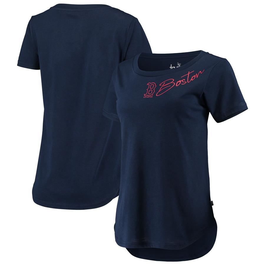Boston Red Sox Touch Women's Starting Lineup Tri-Blend Scoop Neck T-Shirt - Navy
