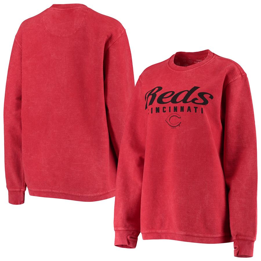 Cincinnati Reds G-III 4Her by Carl Banks Women's Comfy Cord Pullover Sweatshirt - Red