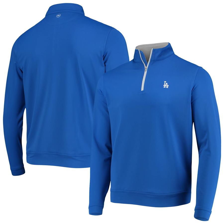 Los Angeles Dodgers Peter Millar Perth Solid Stretch Quarter-Zip Jacket - Royal