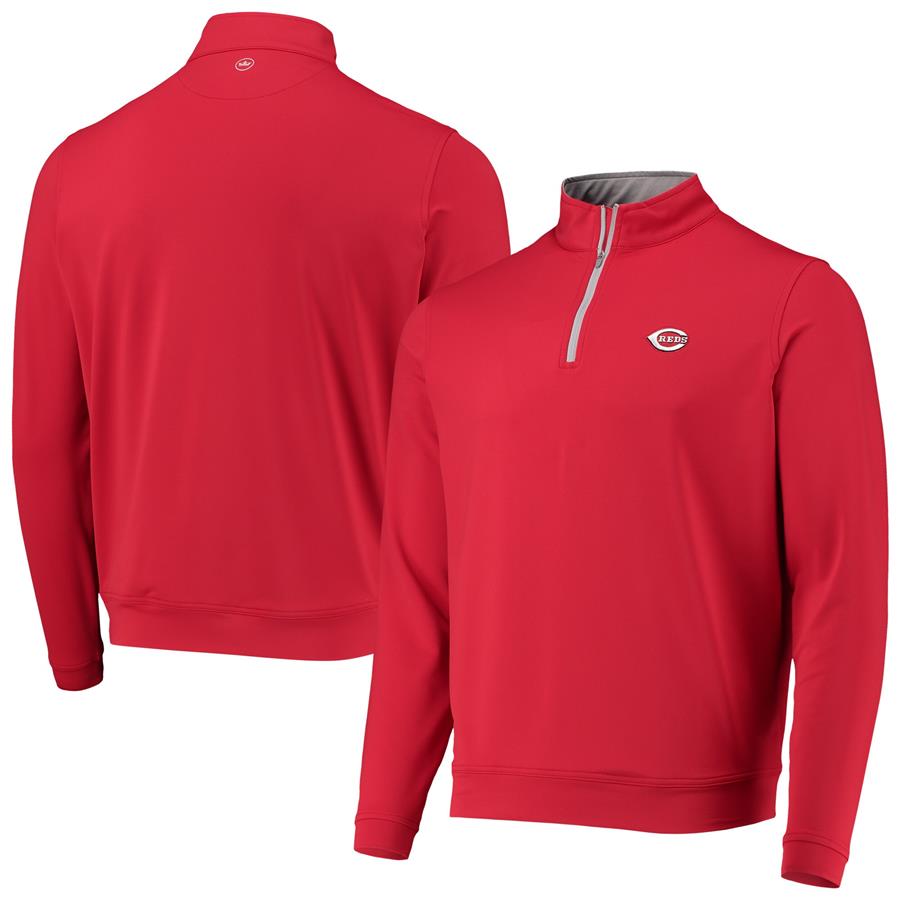 Cincinnati Reds Peter Millar Perth Solid Stretch Quarter-Zip Jacket - Red