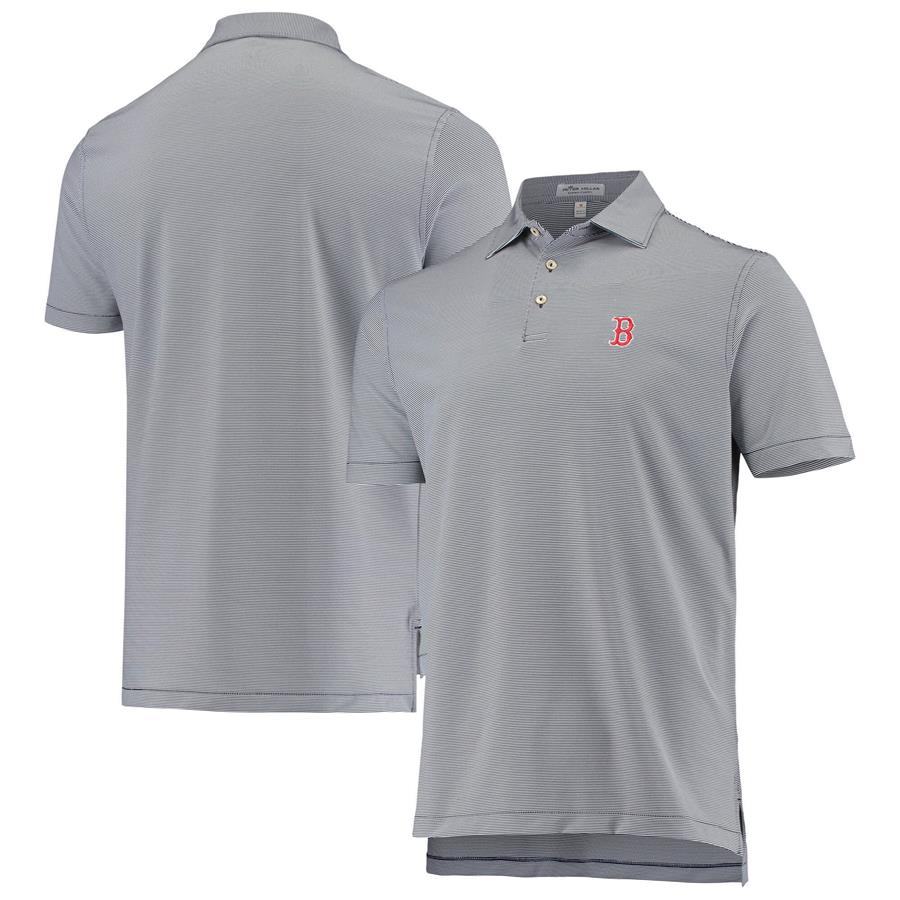 Boston Red Sox Peter Millar Jubilee Stripe Polo - Navy