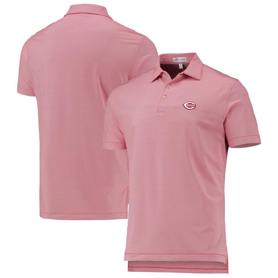 Cincinnati Reds Peter Millar Jubilee Stripe Polo - Red
