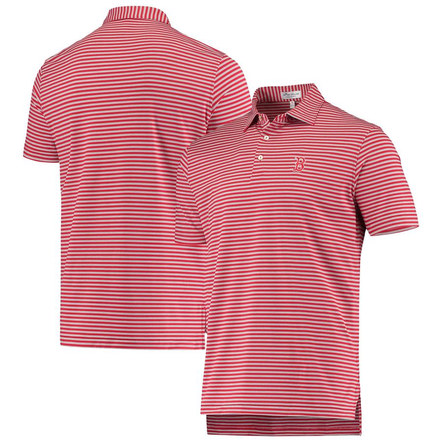 Boston Red Sox Peter Millar Mills Stripe Polo - Red