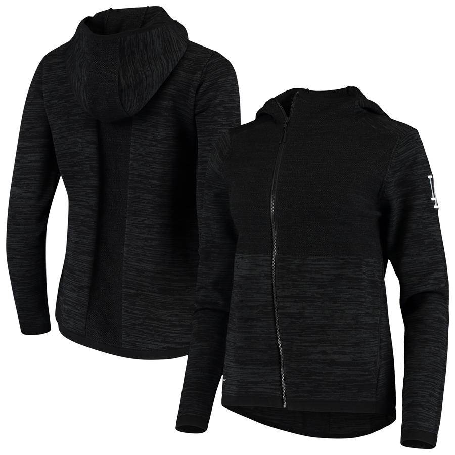 Los Angeles Dodgers Levelwear Women's Cora Asymmetrical Full-Zip Jacket - Heathered Black