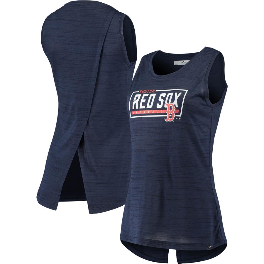 Boston Red Sox Levelwear Women's Freedom Boxed-In Tank Top - Heathered Navy