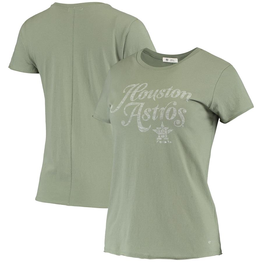 Houston Astros '47 Women's Whitney Letter T-Shirt - Olive