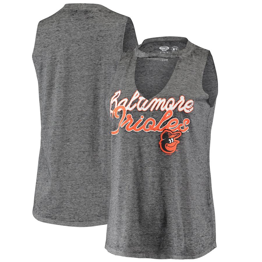 Baltimore Orioles Concepts Sport Women's Loyalty Choker Neck Tank Top - Charcoal