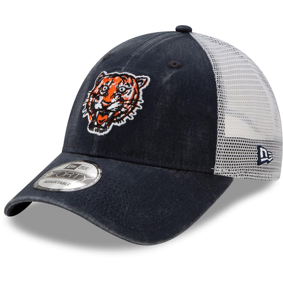 Detroit Tigers New Era Cooperstown Collection Trucker 9FORTY Adjustable Hat - Navy