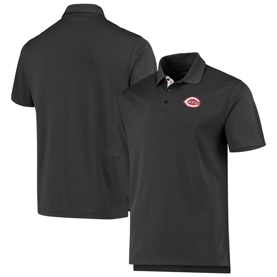 Cincinnati Reds Levelwear Omaha 2-Hit Polo - Charcoal