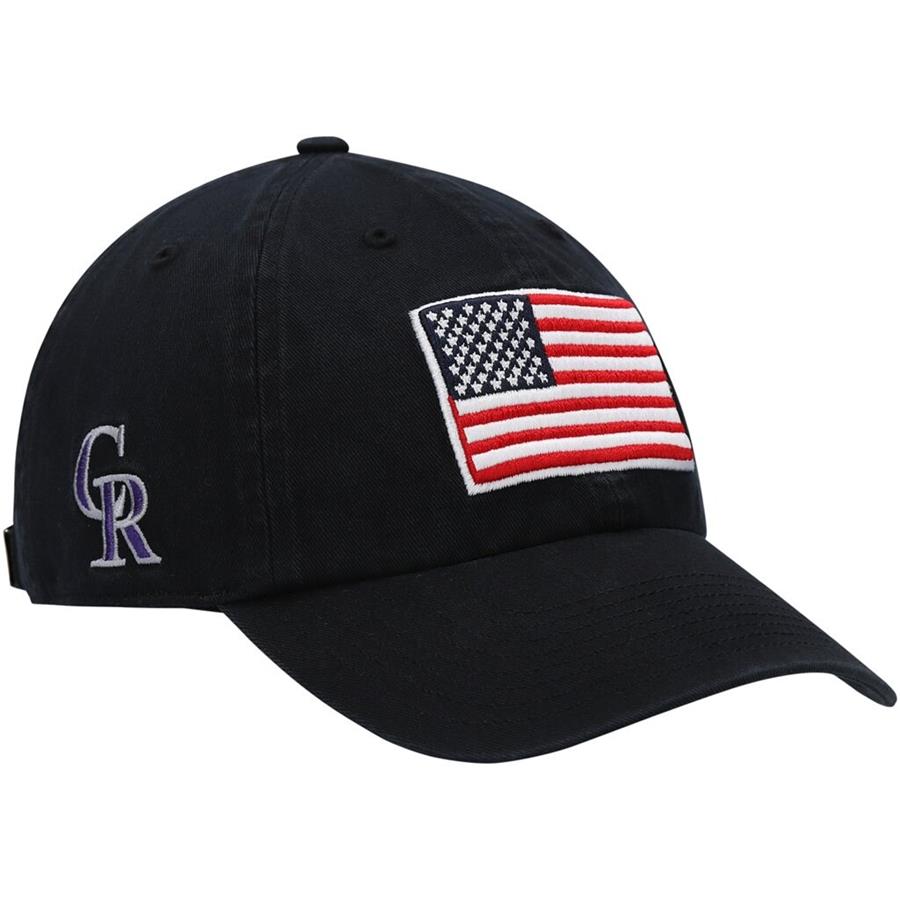 Colorado Rockies '47 Heritage Front Clean Up Adjustable Hat - Black