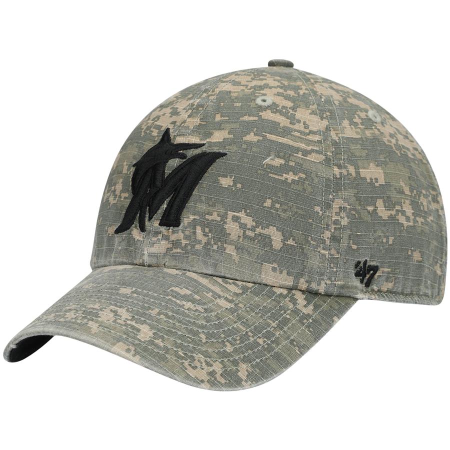 Miami Marlins '47 Phalanx Clean Up Adjustable Hat - Camo