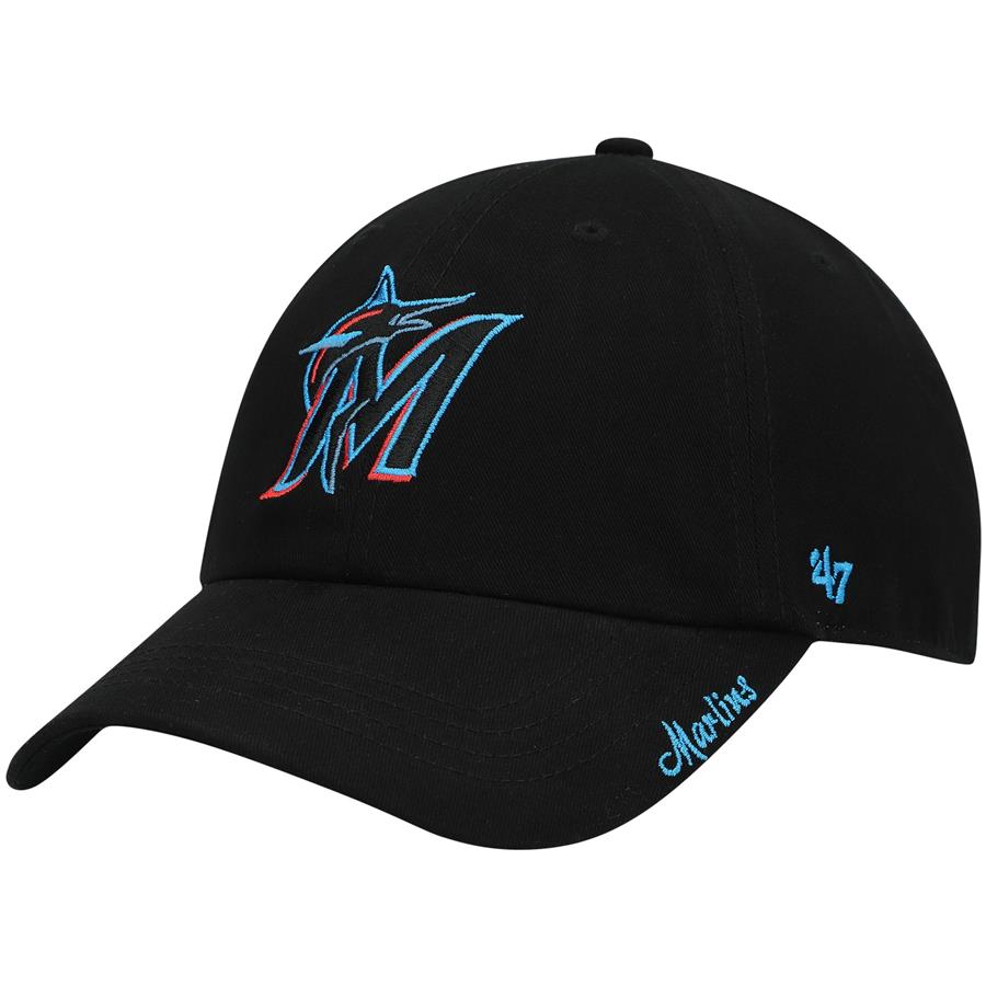 Miami Marlins '47 Women's Team Miata Clean Up Adjustable Hat - Black