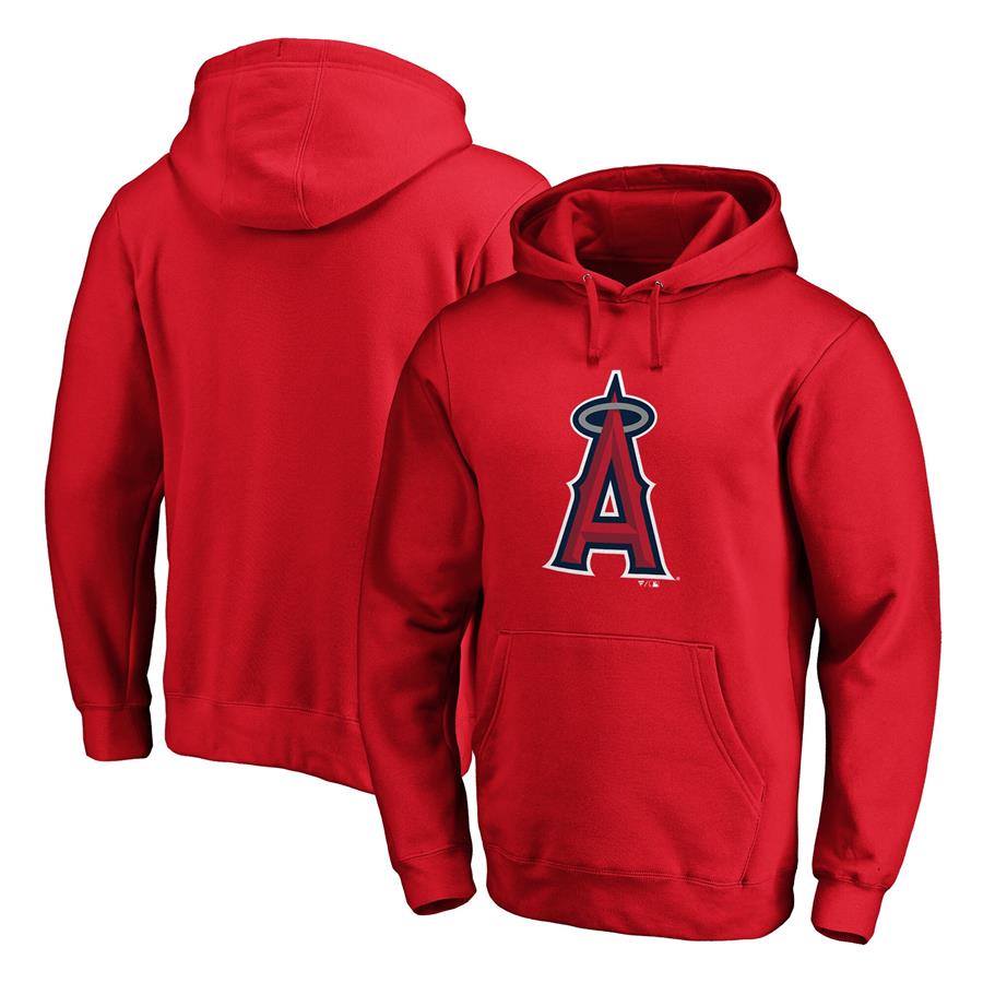 Los Angeles Angels Fanatics Branded Official Logo Pullover Hoodie - Red
