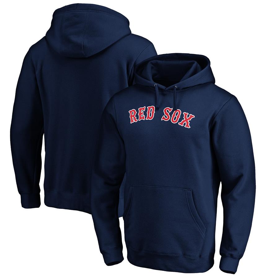 Boston Red Sox Fanatics Branded Official Wordmark Pullover Hoodie - Navy
