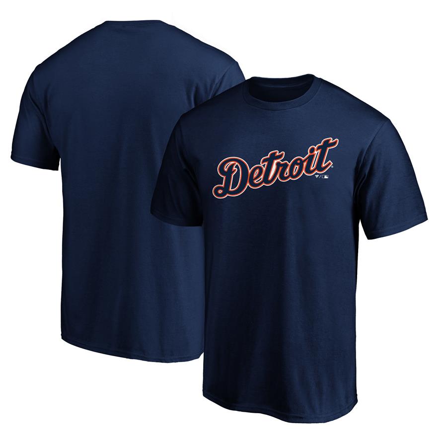 Detroit Tigers Fanatics Branded Official Wordmark T-Shirt - Navy