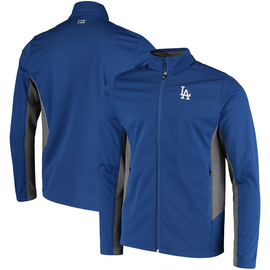 Los Angeles Dodgers Cutter & Buck Navigate WeatherTec Full-Zip Jacket - Royal