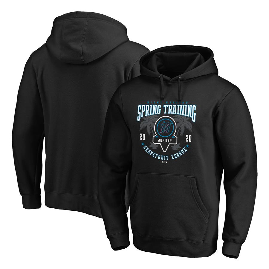 Miami Marlins Fanatics Branded 2020 Spring Training Pick Off Move Pullover Hoodie - Black