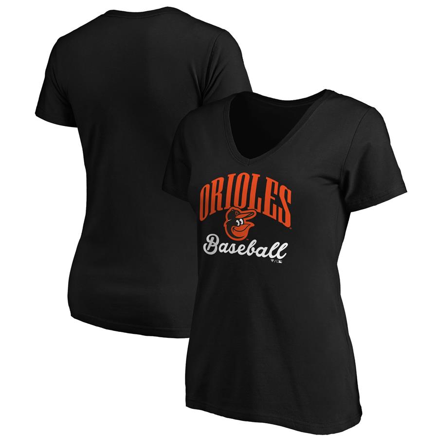 Baltimore Orioles Fanatics Branded Women's Victory Script V-Neck T-Shirt - Black