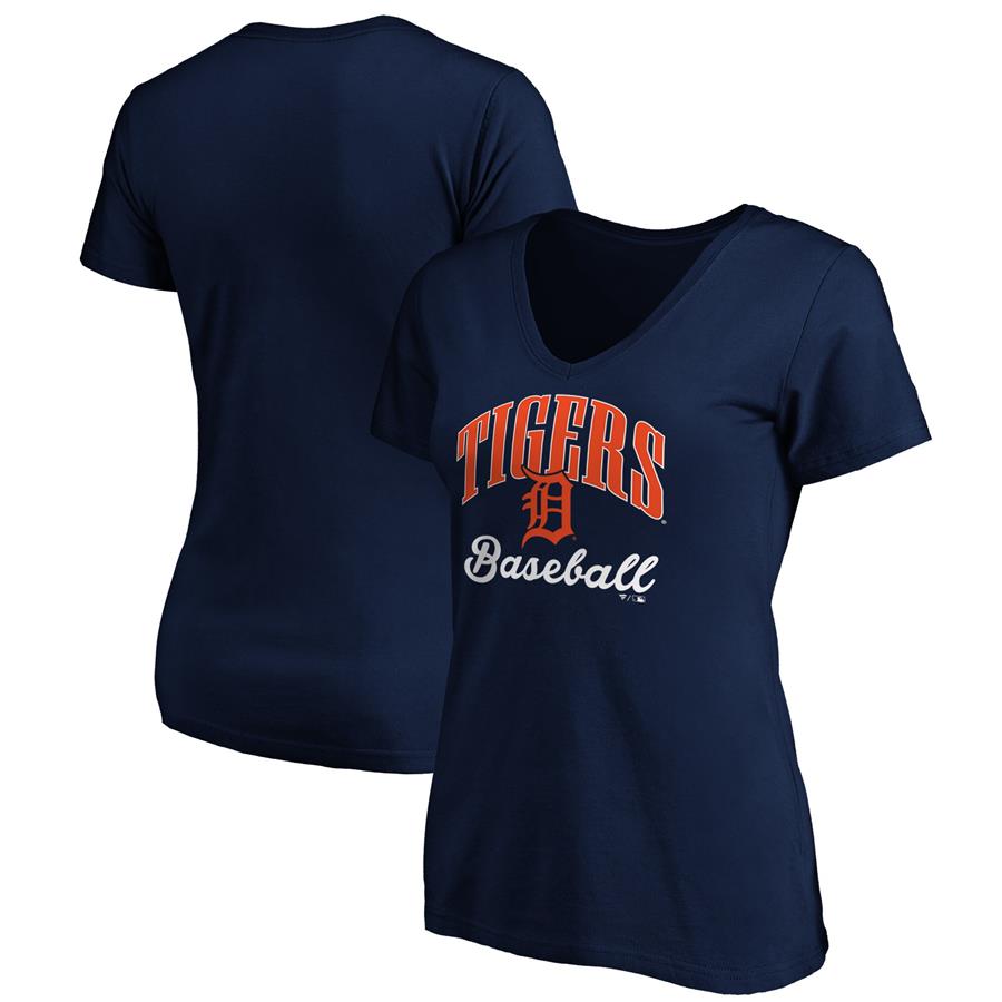 Detroit Tigers Fanatics Branded Women's Victory Script V-Neck T-Shirt - Navy
