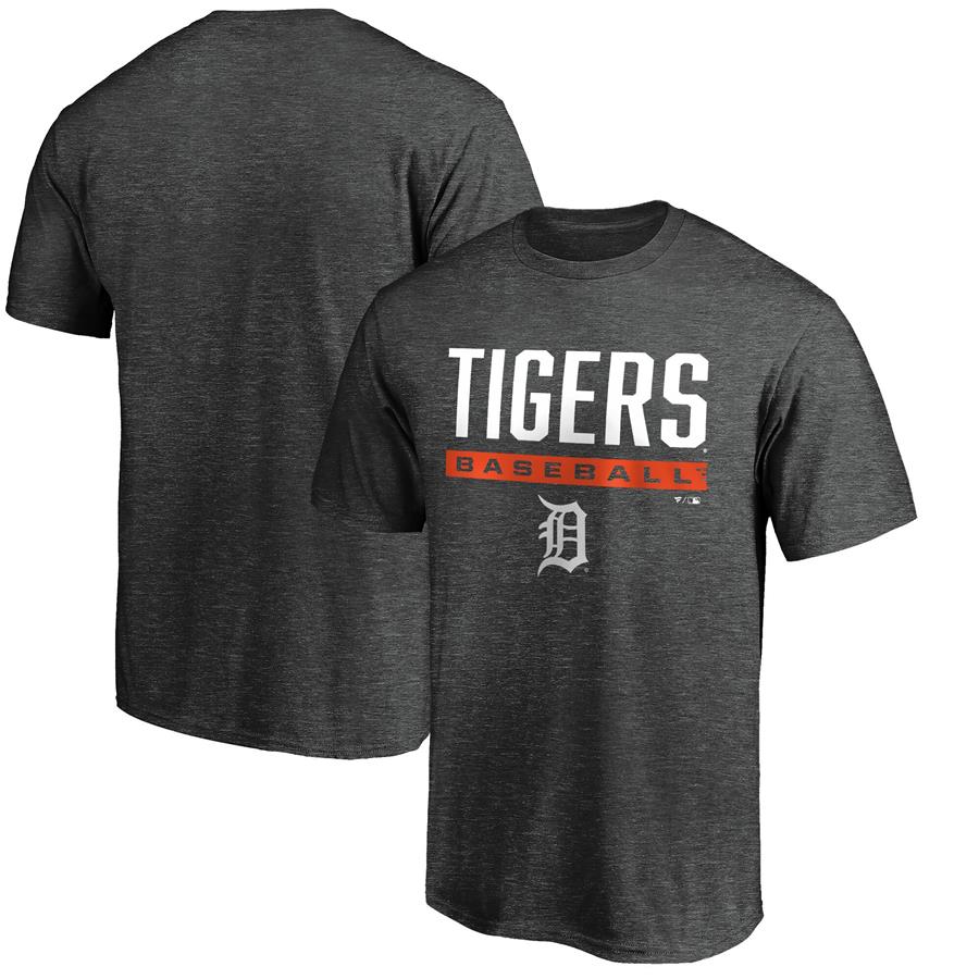Detroit Tigers Fanatics Branded Win Stripe T-Shirt - Charcoal