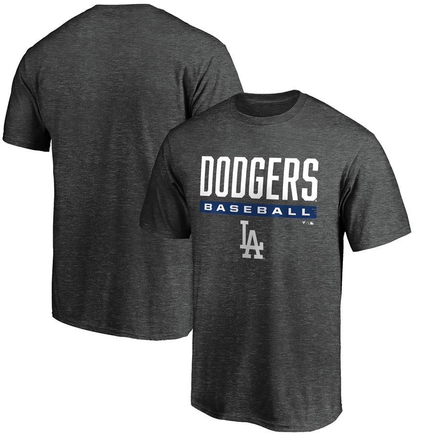 Los Angeles Dodgers Fanatics Branded Win Stripe T-Shirt - Charcoal