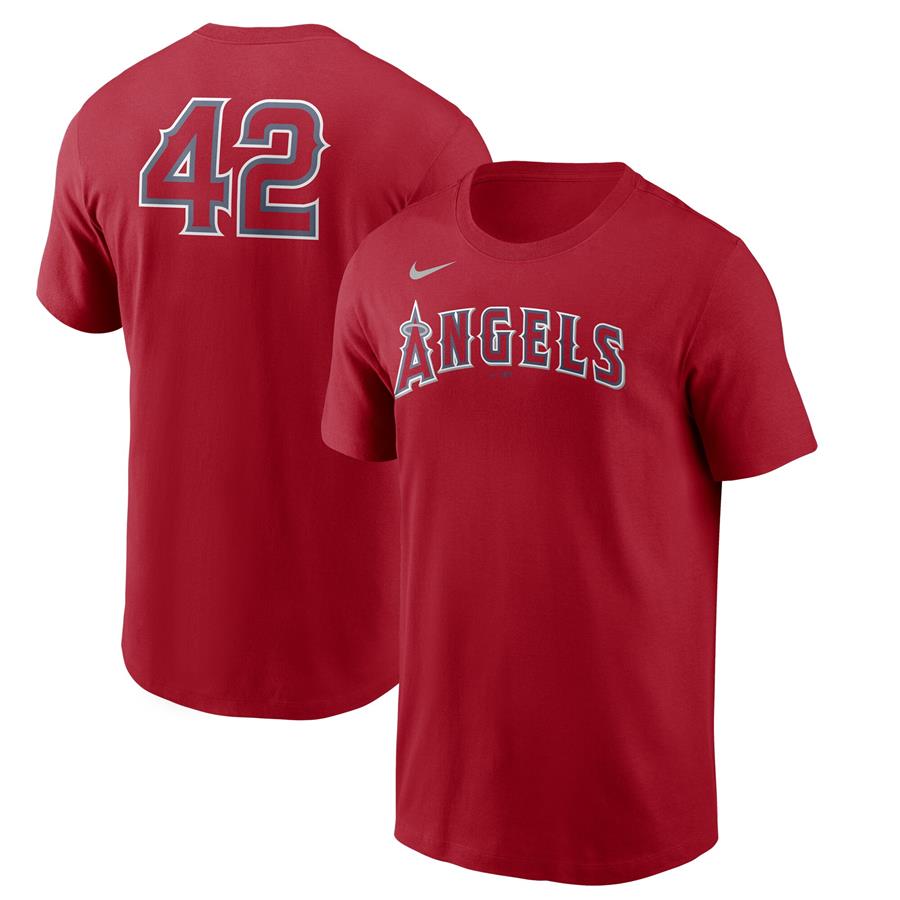 Los Angeles Angels Nike Jackie Robinson Day Team 42 T-Shirt - Red