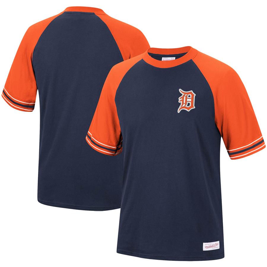Detroit Tigers Mitchell & Ness Team Captain Raglan T-Shirt - Navy