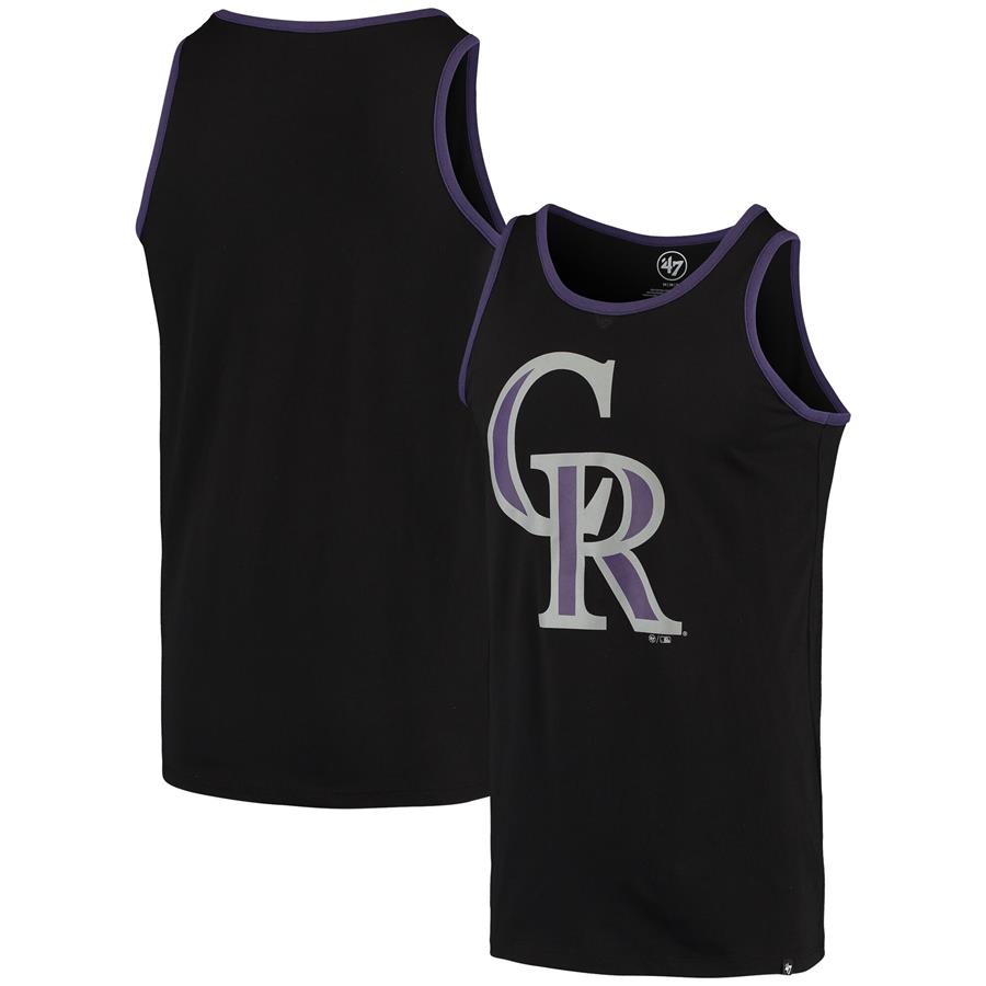Colorado Rockies '47 Imprint Splitter Tank Top - Black