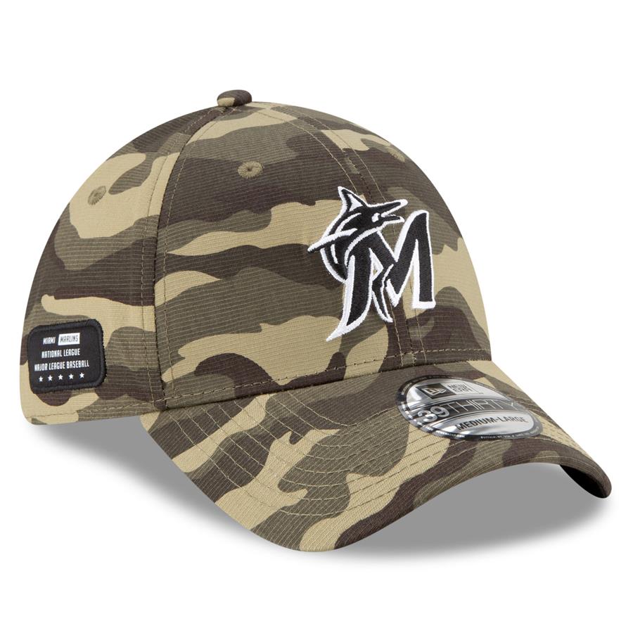 Miami Marlins New Era 2021 Armed Forces Day 39THIRTY Flex Hat - Camo