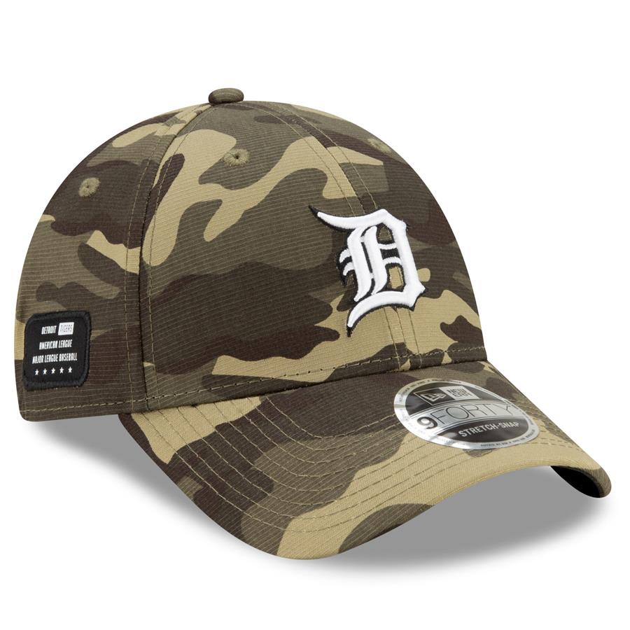 Detroit Tigers New Era 2021 Armed Forces Day 9FORTY Adjustable Hat - Camo