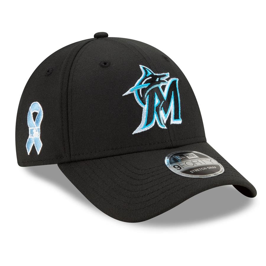 Miami Marlins New Era 2021 Father's Day 9FORTY Adjustable Hat - Black