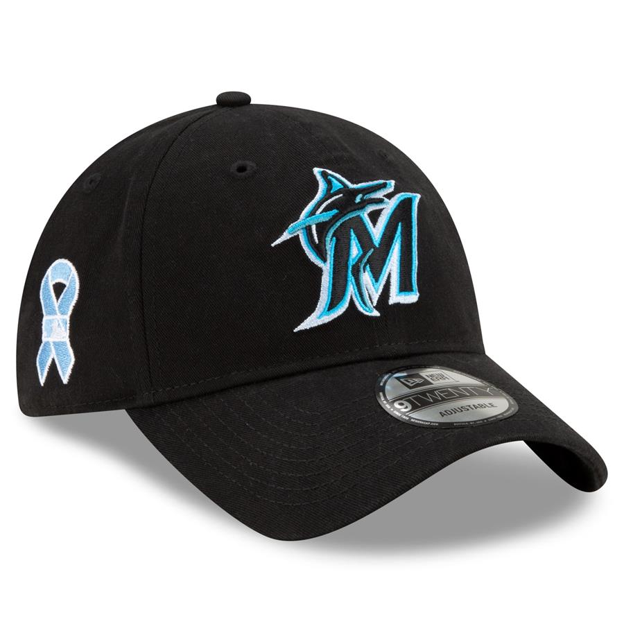 Miami Marlins New Era 2021 Father's Day 9TWENTY Adjustable Hat - Black