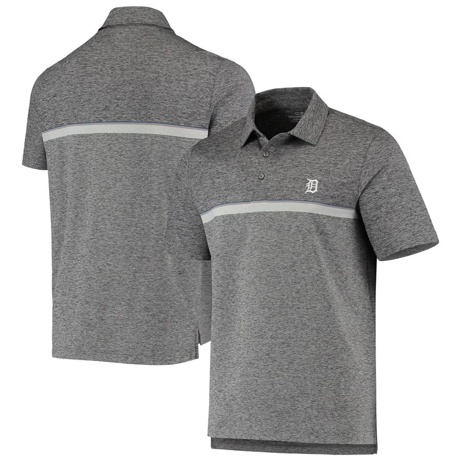 Detroit Tigers Vineyard Vines Hawksbill Stripe Polo - Gray