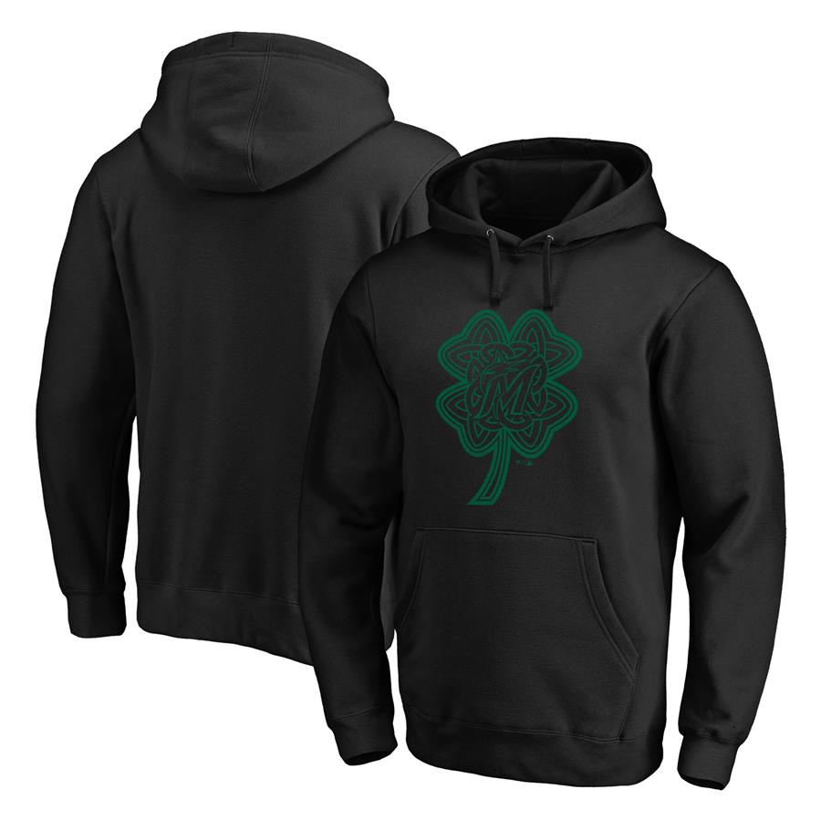 Miami Marlins Fanatics Branded St. Patrick's Day Celtic Charm Pullover Hoodie - Black