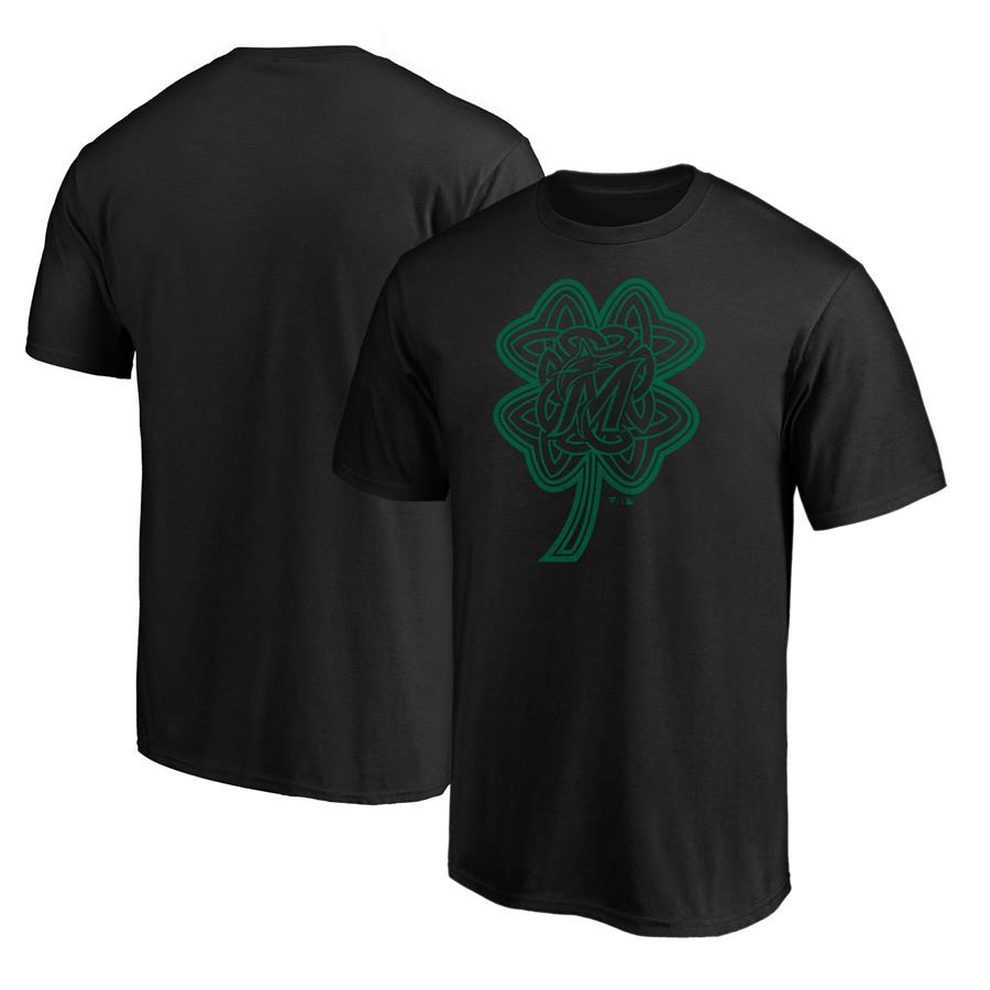 Miami Marlins Fanatics Branded St. Patrick's Day Celtic Charm T-Shirt - Black