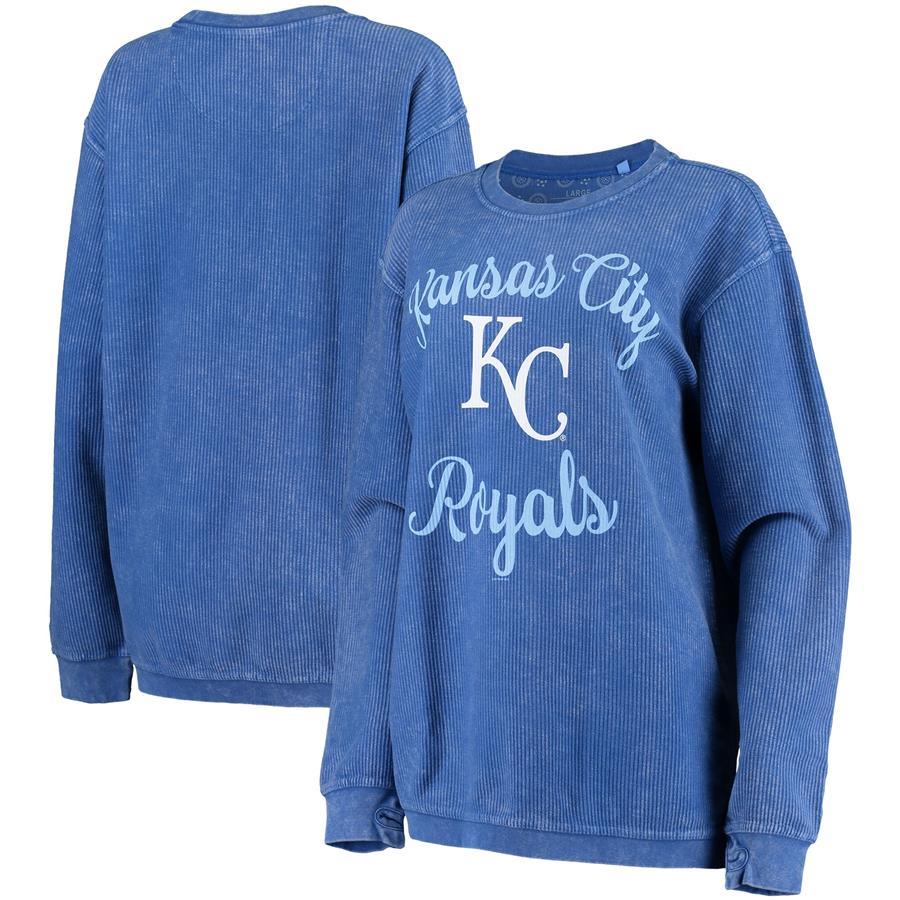 Kansas City Royals G-III 4Her by Carl Banks Women's Script Comfy Cord Pullover Sweatshirt - Royal