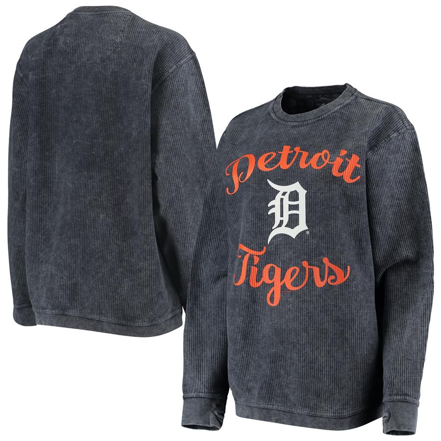 Detroit Tigers G-III 4Her by Carl Banks Women's Script Comfy Cord Pullover Sweatshirt - Navy