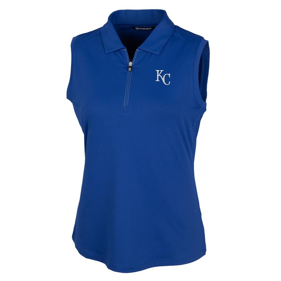 Женское поло Kansas City Royals Cutter & Buck Forge Sleeveless (синий)