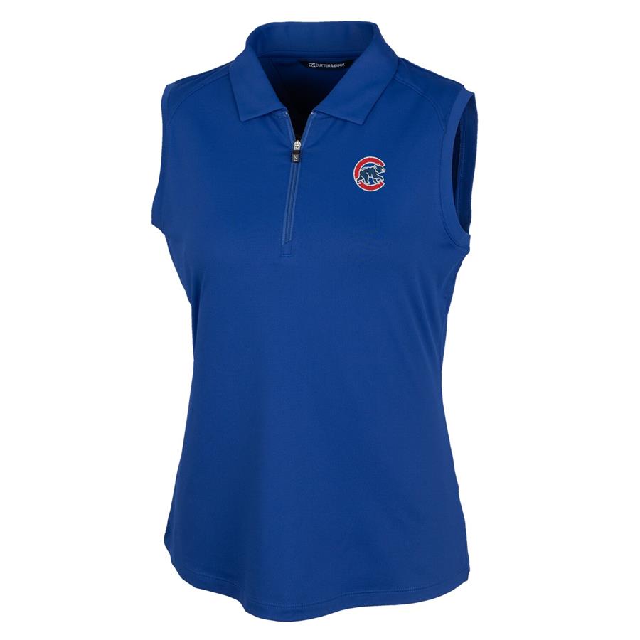 Женское поло Chicago Cubs Cutter & Buck Forge Sleeveless (синий)