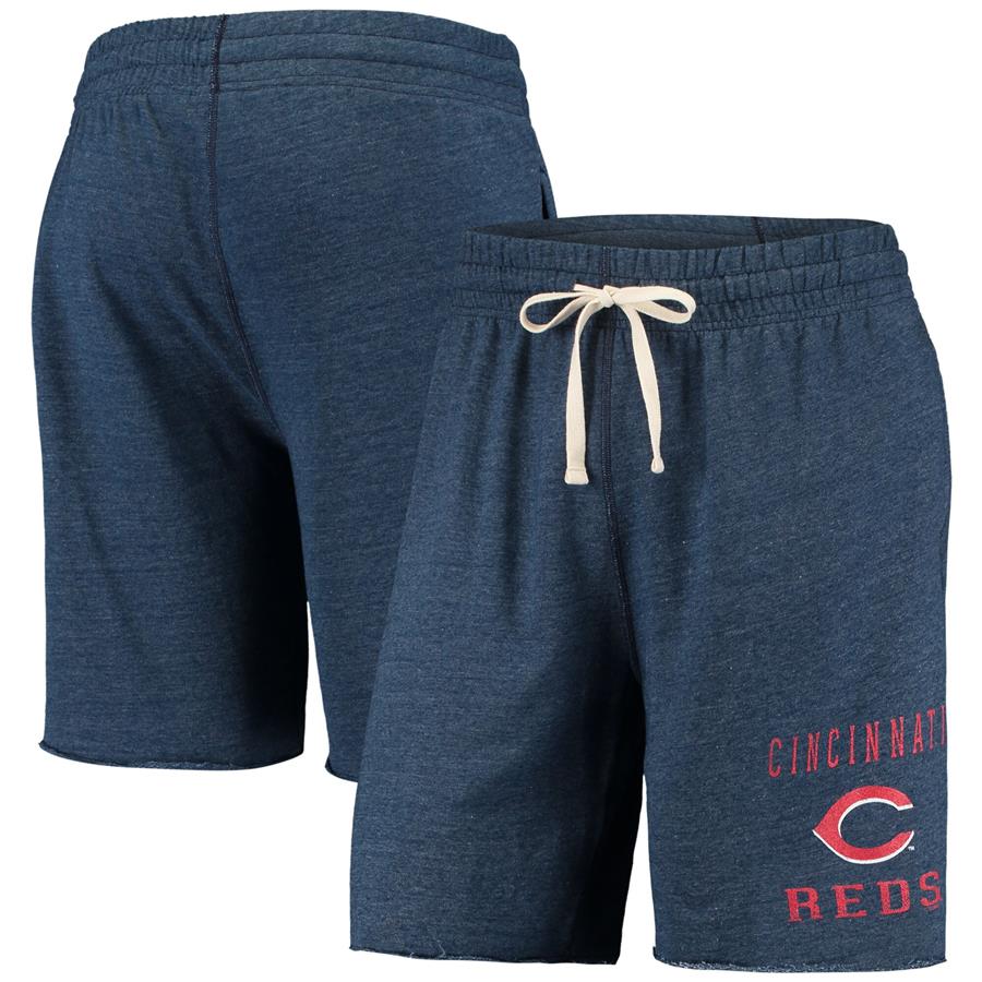 Cincinnati Reds Concepts Sport Mainstream Tri-Blend Shorts - Heathered Navy